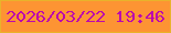 文字の大きさ：1、枠の色：e8b22b、背景の色：fd9433、文字の色：bc08ae 無料ブログパーツのブログ時計