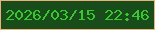 文字の大きさ：4、枠の色：e8b278、背景の色：184c1a、文字の色：3ac631 無料ブログパーツのブログ時計