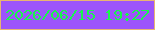 文字の大きさ：4、枠の色：e8b472、背景の色：9c54fb、文字の色：18f64d 無料ブログパーツのブログ時計