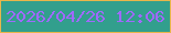 文字の大きさ：5、枠の色：e8b64a、背景の色：329f8d、文字の色：a069fe 無料ブログパーツのブログ時計