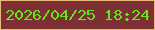 文字の大きさ：4、枠の色：e8b77b、背景の色：7e2f34、文字の色：61e816 無料ブログパーツのブログ時計