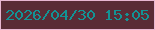 文字の大きさ：1、枠の色：e8b7d2、背景の色：5a2c36、文字の色：139395 無料ブログパーツのブログ時計