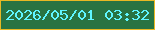 文字の大きさ：4、枠の色：e8b824、背景の色：287342、文字の色：5ff5ff 無料ブログパーツのブログ時計