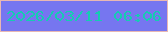 文字の大きさ：4、枠の色：e8b8b3、背景の色：7676f0、文字の色：15ccb1 無料ブログパーツのブログ時計