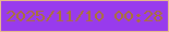 文字の大きさ：2、枠の色：e8b98c、背景の色：983bed、文字の色：ab7334 無料ブログパーツのブログ時計
