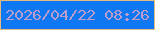 文字の大きさ：2、枠の色：e8ba81、背景の色：0e78f3、文字の色：ba9ccd 無料ブログパーツのブログ時計