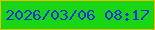 文字の大きさ：4、枠の色：e8bd05、背景の色：18d614、文字の色：1432d7 無料ブログパーツのブログ時計