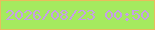 文字の大きさ：2、枠の色：e8bd5c、背景の色：a5ea5f、文字の色：c79fe7 無料ブログパーツのブログ時計
