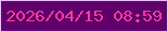 文字の大きさ：5、枠の色：e8c0ff、背景の色：5f016b、文字の色：fa3c9c 無料ブログパーツのブログ時計