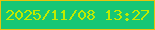 文字の大きさ：2、枠の色：e8c30c、背景の色：16c775、文字の色：c0eb00 無料ブログパーツのブログ時計
