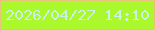 文字の大きさ：3、枠の色：e8c37c、背景の色：abf82c、文字の色：c8f3e9 無料ブログパーツのブログ時計