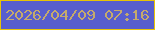 文字の大きさ：1、枠の色：e8c407、背景の色：585ece、文字の色：c4aa6c 無料ブログパーツのブログ時計