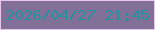 文字の大きさ：4、枠の色：e8c6ed、背景の色：837099、文字の色：20919d 無料ブログパーツのブログ時計