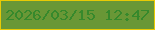文字の大きさ：5、枠の色：e8ca05、背景の色：699736、文字の色：36892c 無料ブログパーツのブログ時計