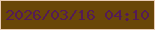 文字の大きさ：3、枠の色：e8cbb5、背景の色：694608、文字の色：541b55 無料ブログパーツのブログ時計