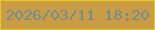 文字の大きさ：2、枠の色：e8cc13、背景の色：cb9c46、文字の色：728d91 無料ブログパーツのブログ時計