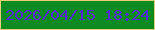 文字の大きさ：4、枠の色：e8cf77、背景の色：0d8a20、文字の色：4e2dd9 無料ブログパーツのブログ時計