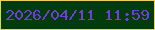 文字の大きさ：1、枠の色：e8d163、背景の色：023c0d、文字の色：743cdd 無料ブログパーツのブログ時計
