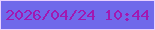 文字の大きさ：4、枠の色：e8d1ff、背景の色：7069ea、文字の色：a218b1 無料ブログパーツのブログ時計