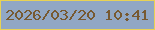 文字の大きさ：3、枠の色：e8d254、背景の色：91a7c4、文字の色：775931 無料ブログパーツのブログ時計
