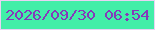 文字の大きさ：4、枠の色：e8d3f4、背景の色：42eea8、文字の色：8638ba 無料ブログパーツのブログ時計