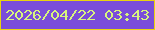 文字の大きさ：4、枠の色：e8d40e、背景の色：7a4dda、文字の色：d7f57e 無料ブログパーツのブログ時計