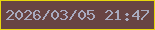 文字の大きさ：2、枠の色：e8d60d、背景の色：684443、文字の色：a8aabf 無料ブログパーツのブログ時計