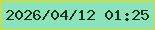 文字の大きさ：4、枠の色：e8da08、背景の色：8ae3bb、文字の色：133316 無料ブログパーツのブログ時計