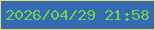 文字の大きさ：5、枠の色：e8dd62、背景の色：366bb4、文字の色：6fd154 無料ブログパーツのブログ時計