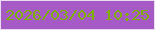 文字の大きさ：3、枠の色：e8ddf0、背景の色：a55ac6、文字の色：7eaf02 無料ブログパーツのブログ時計