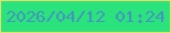 文字の大きさ：5、枠の色：e8de68、背景の色：2ae37c、文字の色：4495be 無料ブログパーツのブログ時計