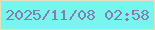 文字の大きさ：2、枠の色：e8dfbe、背景の色：78f5ec、文字の色：807fae 無料ブログパーツのブログ時計