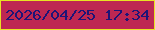 文字の大きさ：4、枠の色：e8e324、背景の色：be2752、文字の色：1e1477 無料ブログパーツのブログ時計