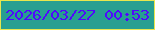 文字の大きさ：4、枠の色：e8e64e、背景の色：289f91、文字の色：5007fd 無料ブログパーツのブログ時計