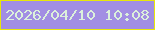 文字の大きさ：4、枠の色：e8e70a、背景の色：a28ee3、文字の色：dcf1db 無料ブログパーツのブログ時計