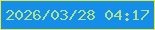 文字の大きさ：3、枠の色：e8e73e、背景の色：148ee9、文字の色：aae38c 無料ブログパーツのブログ時計