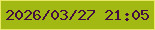 文字の大きさ：3、枠の色：e8e768、背景の色：a1b912、文字の色：440e41 無料ブログパーツのブログ時計