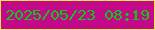 文字の大きさ：5、枠の色：e8e948、背景の色：c3088a、文字の色：0bca0f 無料ブログパーツのブログ時計