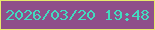 文字の大きさ：5、枠の色：e8e96c、背景の色：8f4e8a、文字の色：42dabf 無料ブログパーツのブログ時計