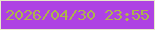 文字の大きさ：3、枠の色：e8e9cb、背景の色：ae42e3、文字の色：adb44c 無料ブログパーツのブログ時計