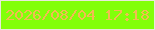 文字の大きさ：5、枠の色：e8e9db、背景の色：82ff09、文字の色：f2bb52 無料ブログパーツのブログ時計