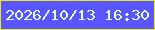 文字の大きさ：4、枠の色：e8eb0d、背景の色：5955ff、文字の色：eafbbe 無料ブログパーツのブログ時計