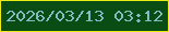 文字の大きさ：2、枠の色：e8ec13、背景の色：094d15、文字の色：82bdc3 無料ブログパーツのブログ時計