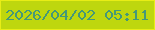 文字の大きさ：2、枠の色：e8ed16、背景の色：bed70e、文字の色：459878 無料ブログパーツのブログ時計