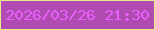 文字の大きさ：3、枠の色：e8ed8b、背景の色：b04bb1、文字の色：e960fd 無料ブログパーツのブログ時計