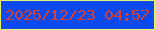 文字の大きさ：2、枠の色：e8f26b、背景の色：0c4aed、文字の色：d63f34 無料ブログパーツのブログ時計