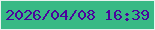 文字の大きさ：4、枠の色：e8f2ef、背景の色：38b985、文字の色：4b039d 無料ブログパーツのブログ時計