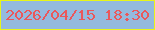文字の大きさ：1、枠の色：e8f519、背景の色：94bade、文字の色：ea575b 無料ブログパーツのブログ時計
