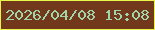 文字の大きさ：3、枠の色：e8f649、背景の色：71381b、文字の色：a1d4a8 無料ブログパーツのブログ時計