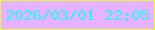 文字の大きさ：3、枠の色：e8f83c、背景の色：e8b3fe、文字の色：2af5fd 無料ブログパーツのブログ時計